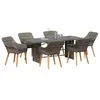 Image de vidaXL Ensemble de Salle à Manger pour Jardin 7 pcs Gris polyrotin, Mobilier de Jardin, Ensemble Moderne en rotin, Meubles d'extérieur résistants, Style Contemporain