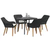 Image de vidaXL Ensemble de Salle à Manger pour Jardin 5 pcs Noir polyrotin, Ensemble de Salle à Manger Moderne pour la terrasse, mobilier en rotin, idéal pour Vos barbecues dans Le Jardin