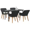 Image de vidaXL Ensemble de Salle à Manger pour Jardin 5 pc Noir polyrotin