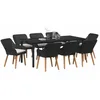 Image de vidaXL Ensemble de Salle à Manger pour Jardin 9 pcs Noir polyrotin, Ensemble de Jardin et terrasse élégant, Chaise Moderne, mobilier résistant aux intempéries, Coussins ergonomiques