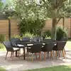 Image de vidaXL Ensemble de salle à manger pour jardin 9 pcs Noir polyrotin