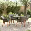 Image de vidaXL Ensemble de salle à manger pour jardin 5 pcs Gris polyrotin