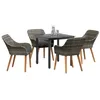 Image de vidaXL Ensemble de Salle à Manger pour Jardin 5 pcs Gris polyrotin, Ensemble de Jardin et terrasse, Table Qui rassemble, chaises Modernes, mobilier résistant aux intempéries