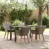 Image de vidaXL Ensemble de salle à manger pour jardin 5 pcs Gris polyrotin