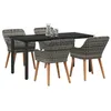 Image de vidaXL Ensemble de Salle à Manger pour Jardin 5 pcs Gris polyrotin, Ensemble de Jardin et terrasse, Table Qui rassemble, chaises Modernes, mobilier résistant aux intempéries