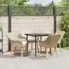 Image de vidaXL Ensemble de salle à manger pour jardin 5 pcs Beige polyrotin