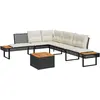 Image de vidaXL Salon de jardin avec coussins 2 pcs noir résine tressée acacia