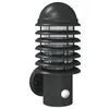 Image de vidaXL Applique murale d'extérieur avec capteur noir acier inoxydable, éclairage mural d'extérieur, lampe murale de jardin, applique murale à capteur d'extérieur
