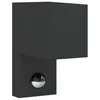 Image de vidaXL Applique murale d'extérieur avec capteurs noir, éclairage mural d'extérieur, lampe murale de jardin, applique murale à capteur d'extérieur
