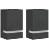 Image de vidaXL Appliques murales d'extérieur 2 pcs noir acier inoxydable, éclairage mural d'extérieur, lampe murale de jardin, applique murale de patio