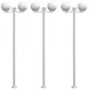 Image de vidaXL Lampadaires d'extérieur 3 pcs argenté 215 cm acier inoxydable, éclairage au sol d'extérieur, éclairage au sol de jardin, lampadaire de jardin
