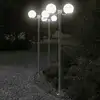 Image de vidaXL Lampadaires d'extérieur 3 pcs argenté 215 cm acier inoxydable