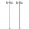 Image de vidaXL Lampadaires d'extérieur 2 pcs argenté 215 cm acier inoxydable, éclairage au sol d'extérieur, éclairage au sol de jardin, lampadaire de jardin
