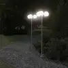 Image de vidaXL Lampadaires d'extérieur 2 pcs argenté 215 cm acier inoxydable