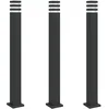 Image de vidaXL Lampadaires d'extérieur 3 pcs noir 110 cm aluminium, éclairage au sol d'extérieur, éclairage au sol de jardin, lampadaire de jardin