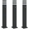Image de vidaXL Lampadaires d'extérieur avec capteur 3 pcs noir 80 cm aluminium