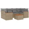 Image de vidaXL Salon de Jardin avec Coussins 7 pcs, Canapés de Terrasse, Ensemble de Meubles de Patio, Mobilier d'Extérieur, Beige Résine Tressée