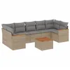 Image de vidaXL Salon de Jardin avec Coussins 8 pcs, Canapés de Terrasse, Ensemble de Meubles de Patio, Mobilier d'Extérieur, Beige Résine Tressée