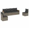 Image de vidaXL Salon de Jardin avec Coussins 6 pcs, Canapés de Terrasse, Ensemble de Meubles de Patio, Mobilier d'Extérieur, Gris Résine Tressée