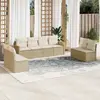 Image de vidaXL Salon de jardin avec coussins 8 pcs beige résine tressée