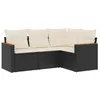 Image de vidaXL Salon de Jardin avec Coussins 4 pcs, Canapés de Terrasse, Ensemble de Meubles de Patio, Mobilier d'Extérieur, Noir Résine Tressée