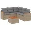 Image de vidaXL Salon de Jardin avec Coussins 6 pcs, Canapés de Terrasse, Ensemble de Meubles de Patio, Mobilier d'Extérieur, Beige Résine Tressée