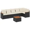 Image de vidaXL Salon de Jardin 7 pcs avec Coussins Noir résine tressée