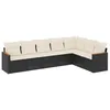 Image de vidaXL Salon de Jardin avec Coussins 7 pcs, Canapés de Terrasse, Ensemble de Meubles de Patio, Mobilier d'Extérieur, Noir Résine Tressée