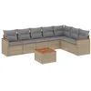 Image de vidaXL Salon de Jardin avec Coussins 8 pcs, Canapés de Terrasse, Ensemble de Meubles de Patio, Mobilier d'Extérieur, Beige Résine Tressée
