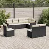Image de vidaXL Salon de jardin 8 pcs avec coussins noir résine tressée