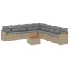 Image de vidaXL Salon de Jardin avec Coussins 10 pcs, Canapés de Terrasse, Ensemble de Meubles de Patio, Mobilier d'Extérieur, Beige Résine Tressée