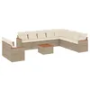 Image de vidaXL Salon de Jardin avec Coussins 11 pcs, Canapés de Terrasse, Ensemble de Meubles de Patio, Mobilier d'Extérieur, Beige Résine Tressée