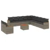 Image de vidaXL Salon de Jardin avec Coussins 12 pcs, Canapés de Terrasse, Ensemble de Meubles de Patio, Mobilier d'Extérieur, Gris Résine Tressée