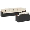 Image de vidaXL Salon de Jardin avec Coussins 8 pcs, Canapés de Terrasse, Ensemble de Meubles de Patio, Mobilier d'Extérieur, Noir Résine Tressée