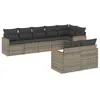 Image de vidaXL Salon de Jardin avec Coussins 8 pcs, Canapés de Terrasse, Ensemble de Meubles de Patio, Mobilier d'Extérieur, Gris Résine Tressée