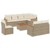 Image de vidaXL Salon de Jardin avec Coussins 9 pcs, Canapés de Terrasse, Ensemble de Meubles de Patio, Mobilier d'Extérieur, Beige Résine Tressée