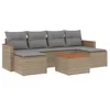 Image de vidaXL Salon de Jardin avec Coussins 7 pcs, Canapés de Terrasse, Ensemble de Meubles de Patio, Mobilier d'Extérieur, Beige Résine Tressée