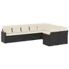 Image de vidaXL Salon de Jardin avec Coussins 9 pcs, Canapés de Terrasse, Ensemble de Meubles de Patio, Mobilier d'Extérieur, Noir Résine Tressée