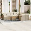 Image de vidaXL Salon de jardin avec coussins 10 pcs beige résine tressée