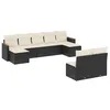Image de vidaXL Salon de Jardin avec Coussins 9 pcs, Canapés de Terrasse, Ensemble de Meubles de Patio, Mobilier d'Extérieur, Noir Résine Tressée