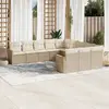 Image de vidaXL Salon de jardin 11 pcs avec coussins beige résine tressée