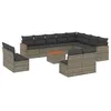 Image de vidaXL Salon de Jardin avec Coussins 13 pcs, Canapés de Terrasse, Ensemble de Meubles de Patio, Mobilier d'Extérieur, Gris Résine Tressée