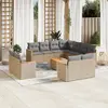 Image de vidaXL Salon de jardin avec coussins 12 pcs beige résine tressée