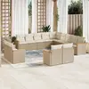 Image de vidaXL Salon de jardin avec coussins 13 pcs beige résine tressée