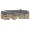 Image de vidaXL Salon de Jardin avec Coussins 10 pcs, Canapés de Terrasse, Ensemble de Meubles de Patio, Mobilier d'Extérieur, Beige Résine Tressée