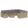Image de vidaXL Salon de Jardin avec Coussins 11 pcs, Canapés de Terrasse, Ensemble de Meubles de Patio, Mobilier d'Extérieur, Beige Résine Tressée