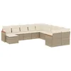 Image de vidaXL Salon de Jardin avec Coussins 11 pcs, Canapés de Terrasse, Ensemble de Meubles de Patio, Mobilier d'Extérieur, Beige Résine Tressée