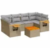 Image de vidaXL Salon de Jardin avec Coussins 7 pcs, Canapés de Terrasse, Ensemble de Meubles de Patio, Mobilier d'Extérieur, Beige Résine Tressée