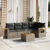 Image de vidaXL Salon de jardin 6 pcs avec coussins gris résine tressée