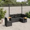 Image de vidaXL Salon de jardin 5 pcs avec coussins noir résine tressée